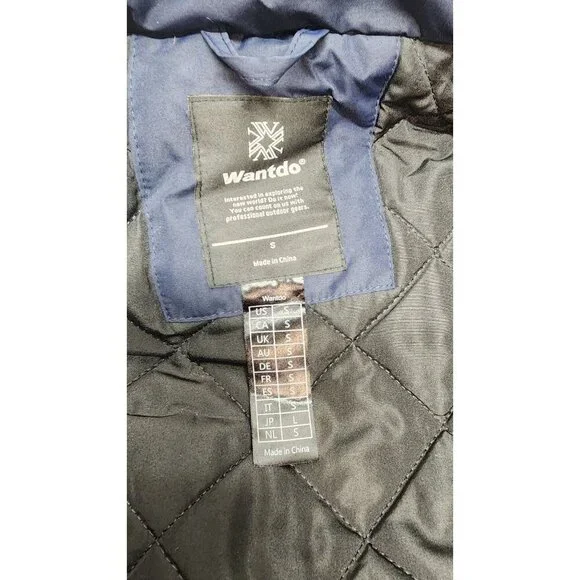 Wantdo Women's Ski Jacket/Winter Coat Navy with Faux Fur Trim Small - Picture 11 of 16